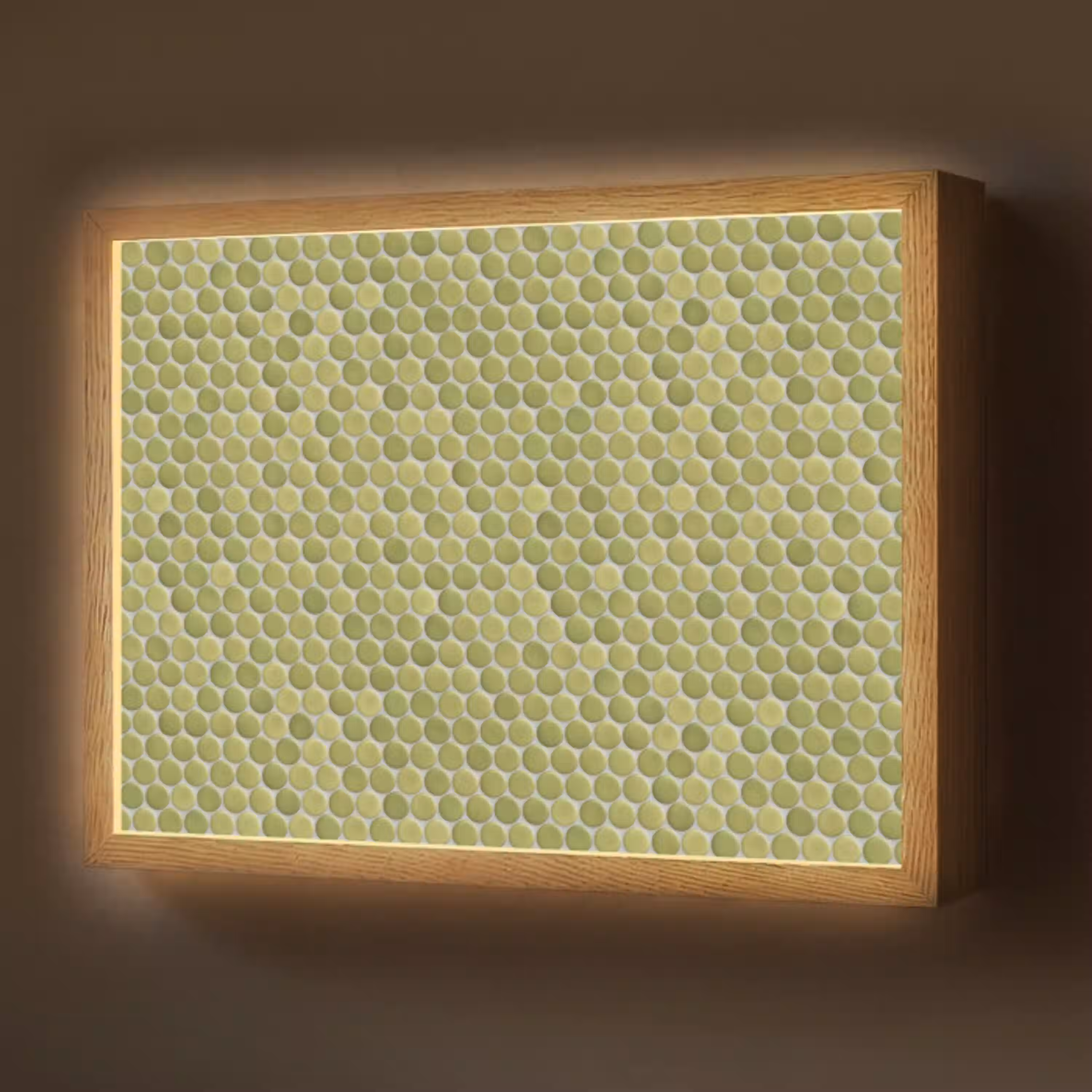 Penny - Mozaïek - Olijfgroen Light Box met batterij (Wandlamp) middel 907 -z3d_website