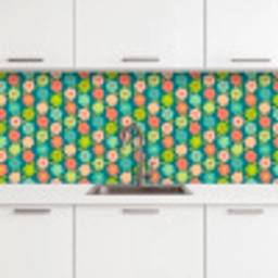 Patroon - Bloemen - Retro - Jaren 70 keuken achterwand 2 middel 871 -3d