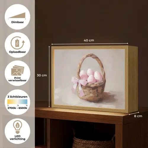 Mand - Eieren - Roze Light Box met batterij (Wandlamp) middel -USP_websiteoverzichtNL