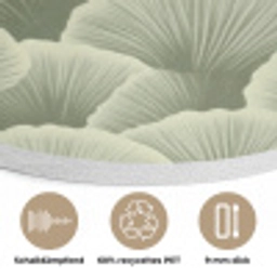 Waaier - Blad - Groen Akoestische PET Vilt - Rond klein 838 -closeup_DE