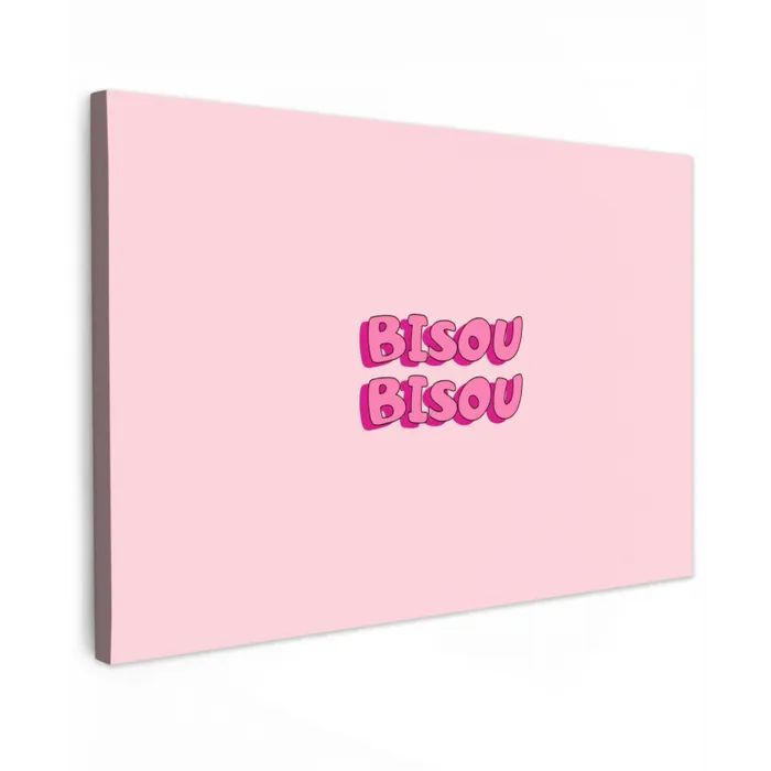 Bisou - Roze - Schaduw canvas 2cm klein -z3d