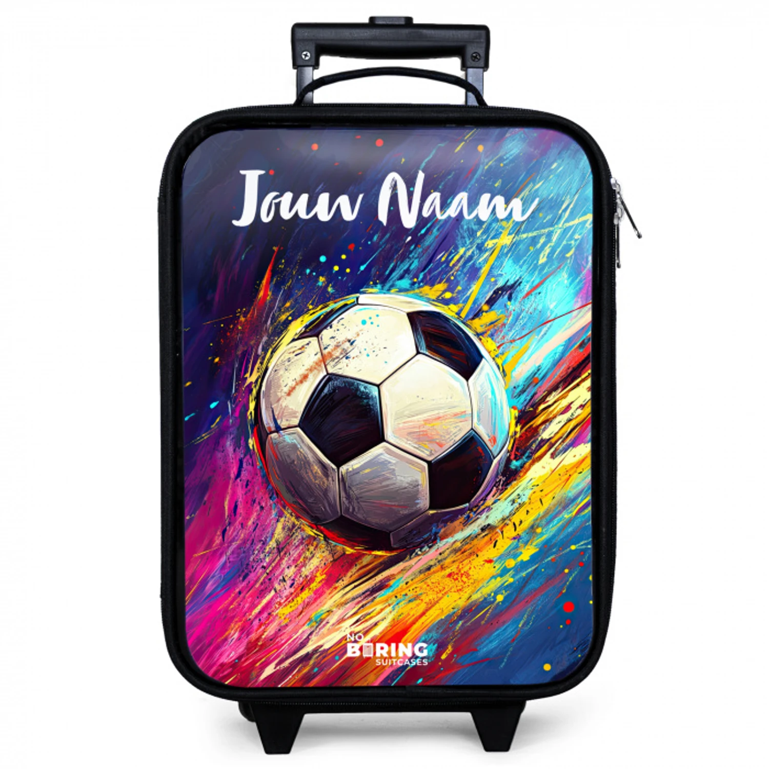 Neon - Voetbal - Kleurrijk Kinderkoffer - Zwart klein -zzz_website3d
