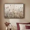 Bloemen - Roze - Modern - Beige Textielframe zwart klein -sfeer1