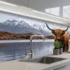 Schotse hooglander - Bruin - Water keuken achterwand 2 middel -3d_schuin