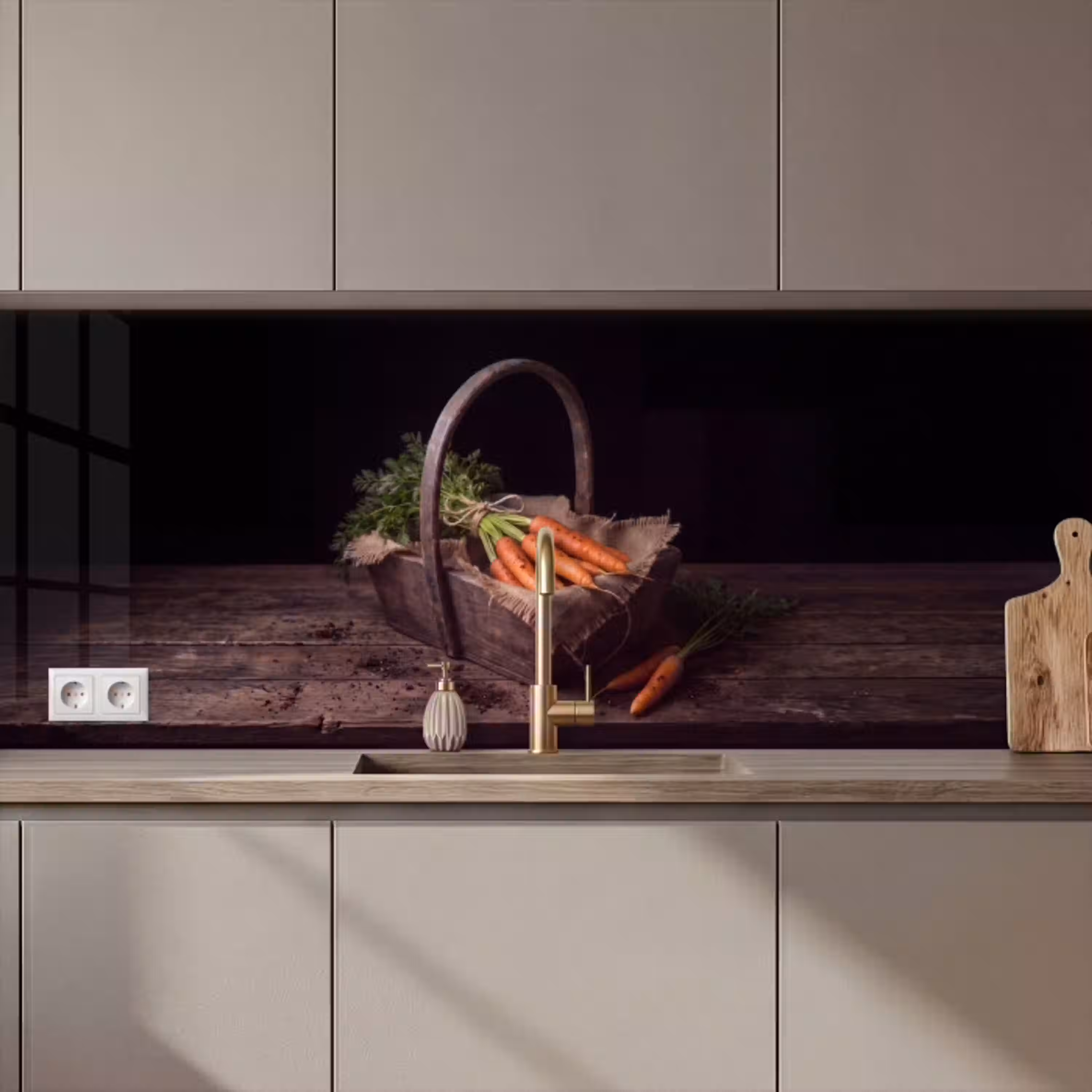 Wortels - Mand - Eten keuken achterwand 2 middel zz_3dshopping