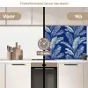 Blad - Palm - Blauw keuken achterwand 2 middel 871 -voor-na2_NL