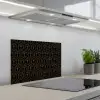 Zonnestraal - Zwart - Goud - Stippen keuken achterwand spatscherm klein 900 -3d_schuin
