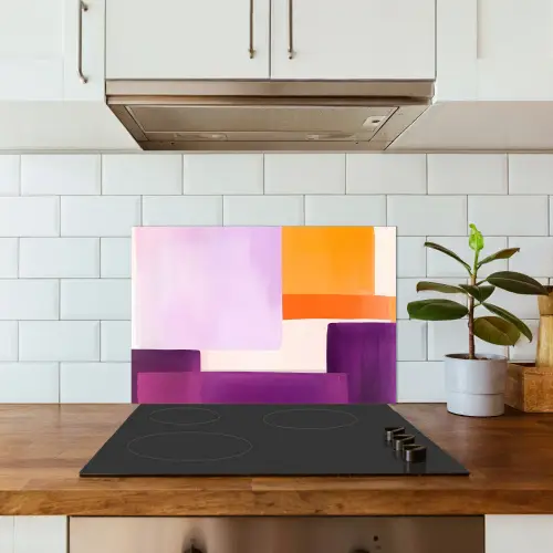 Vlakken - Abstract - Rechthoekig - Oranje keuken achterwand spatscherm klein -sfeer2