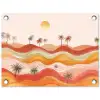 Abstract landschap - Palmbomen - Kleurrijk tuinposter los doek klein -3d