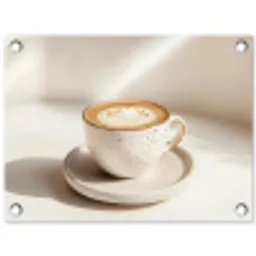 Cappuccino - Schuim - Schotel - Beige tuinposter los doek klein -3d