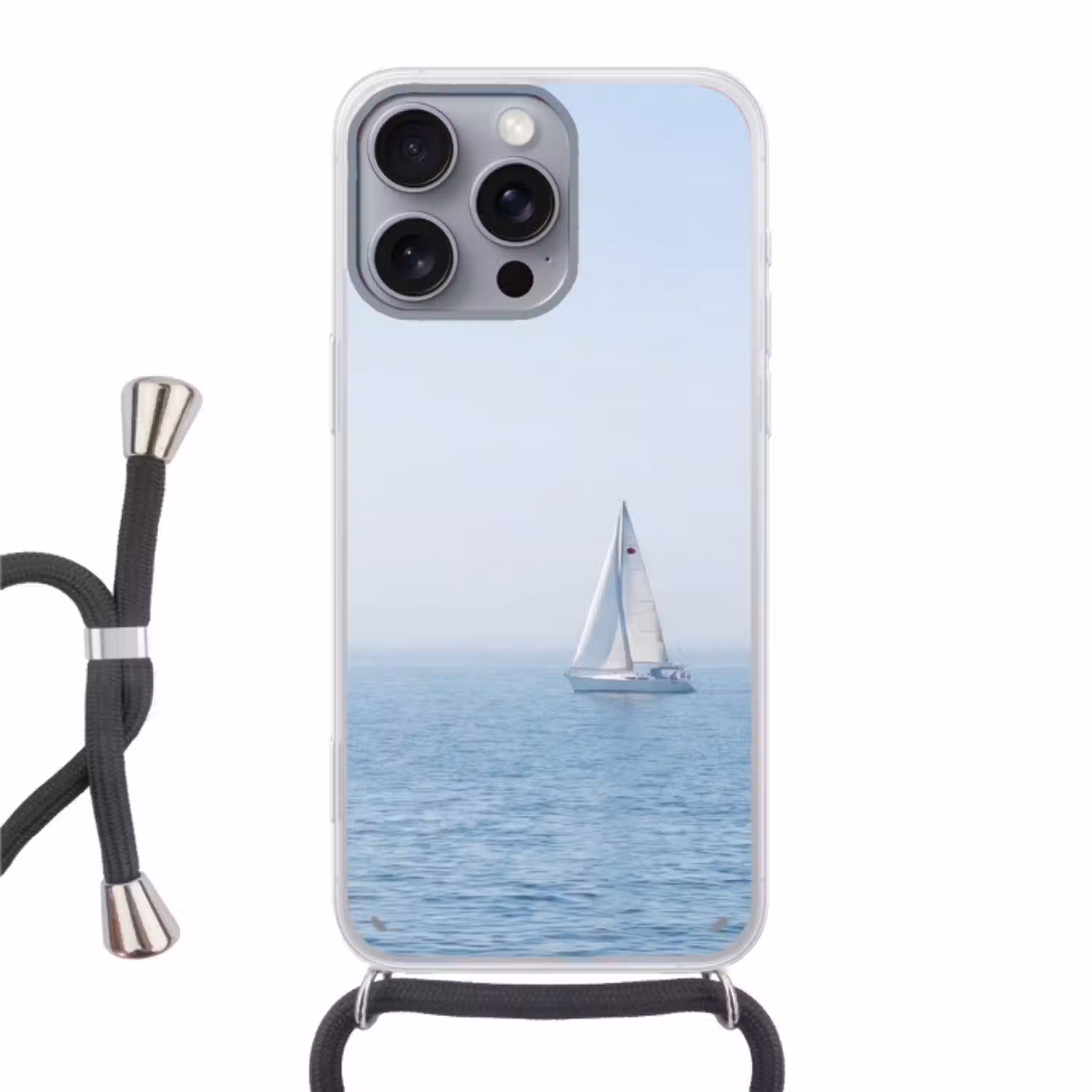 Horizon - Zeilboot - Zee Hoesje iPhone 16 Pro Max met koord klein -3d