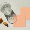 Patroon - Oranje - Lijnen onderzetter kurk middel 366 -sfeer4
