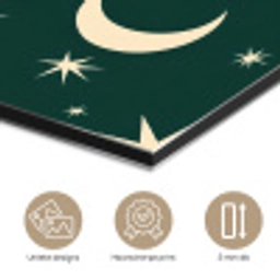 Manen - Sterren - Groen aluminium wit klein 46 -closeup_NL