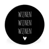 Spreuken - Quotes - Wijnen wijnen wijnen Wandcirkel aluminium klein -3d