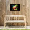 Koffie - Graffiti - Drinken - Abstract Tuinposter op houten frame 2 cm dik klein -sfeer4