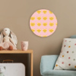 Katten - Patroon - Roze Wandcirkel kunststof plaat 5mm dik klein 188 -tsfeer1_kind