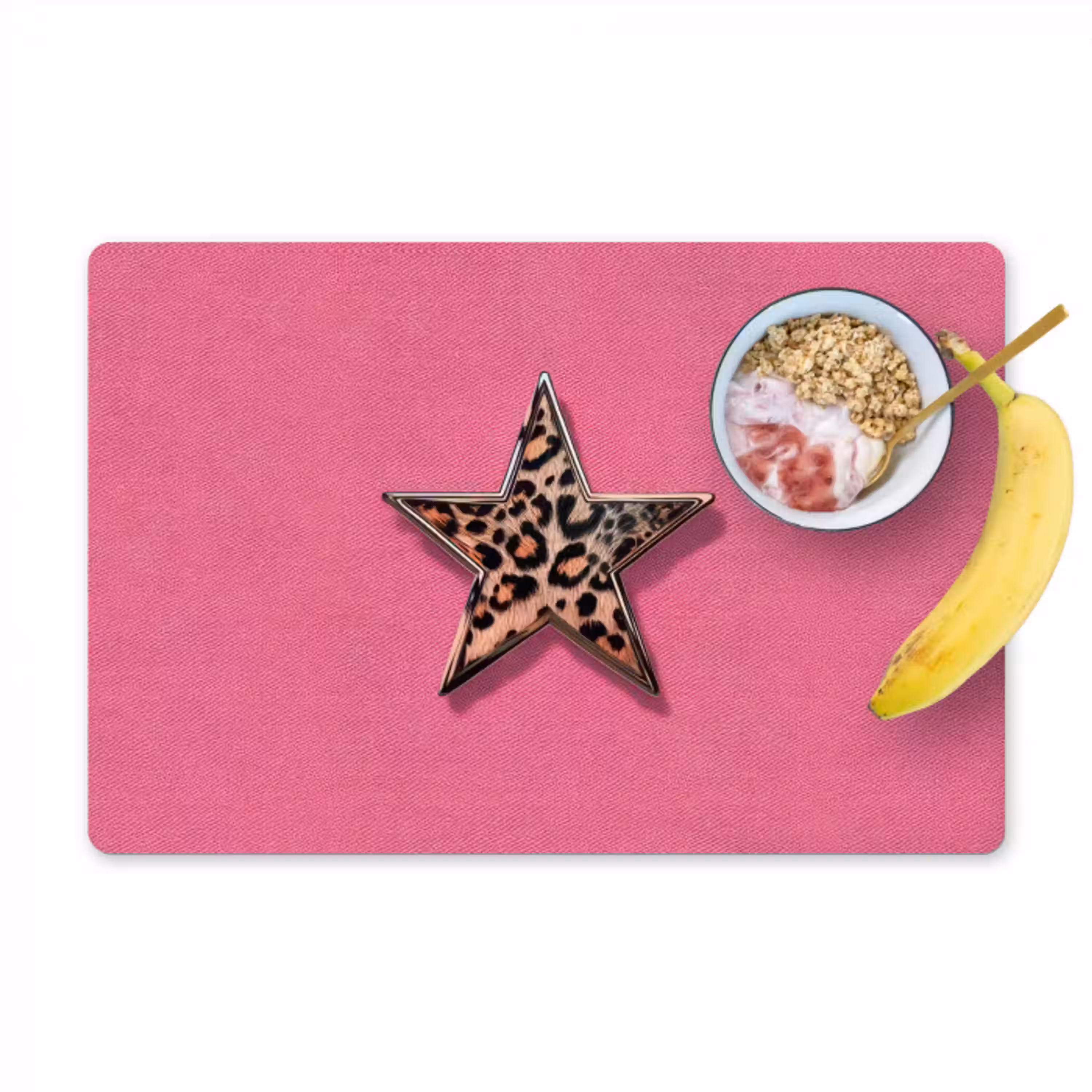 Ster - Luipaard - Print - Roze Placemat vinyl groot -zzzproduct_Kitchenyeah-website