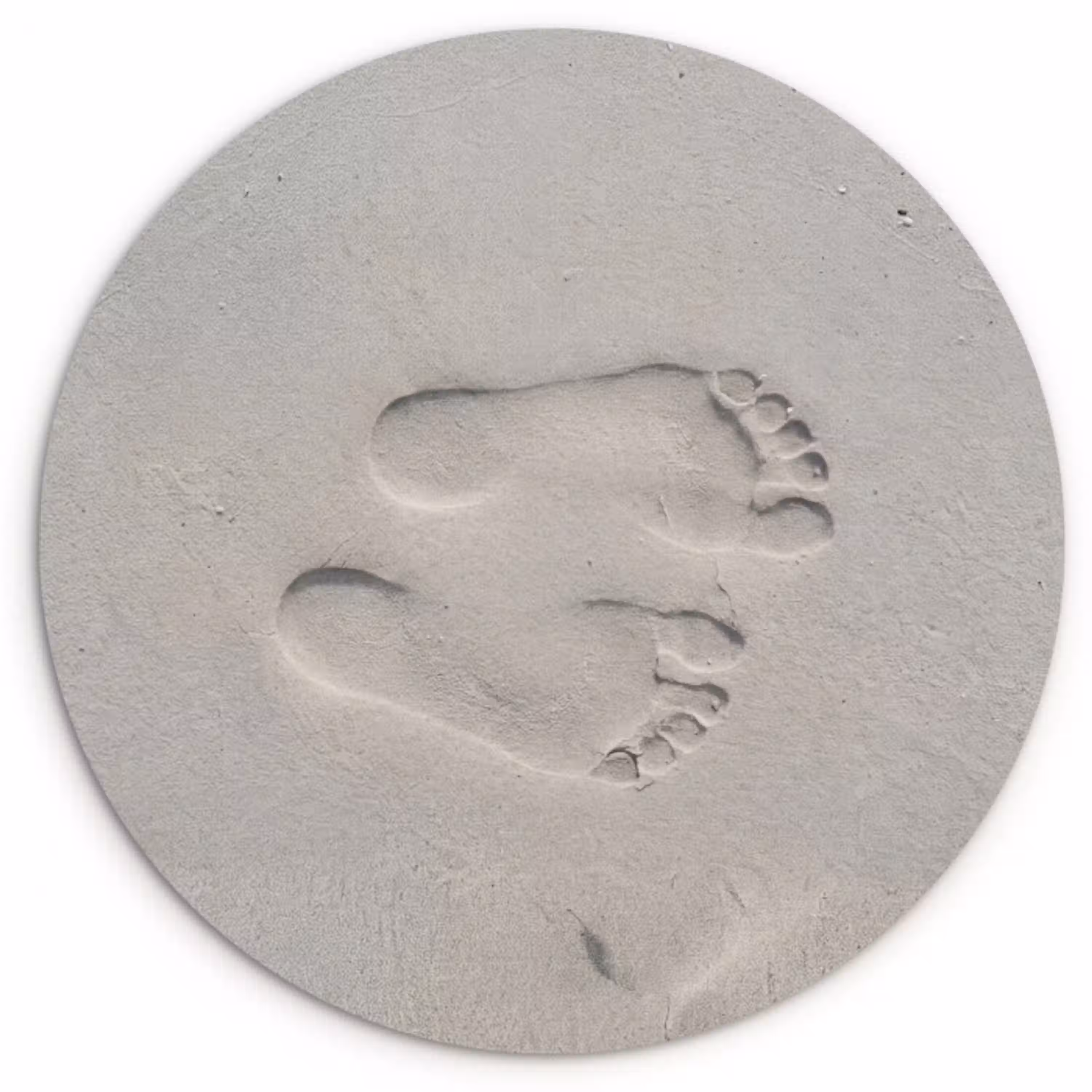 Voeten - Afdrukken - Zand Wandcirkel kunststof plaat 5mm dik klein -3d
