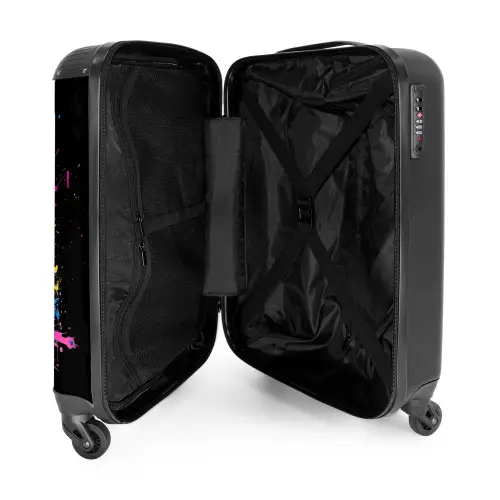Roze rolschaatsen met verf NBS - Handbagage koffer - Kinderen Unisex middel -binnenkant