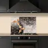 Abstract - Kubus - Goud - Patronen - Zwart - Wit keuken achterwand spatscherm klein -sfeer1
