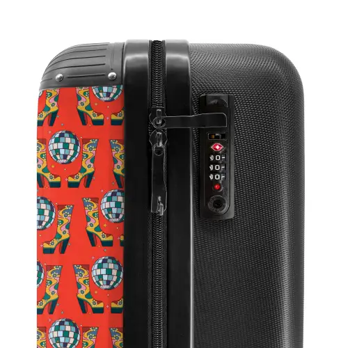 Retro disco laarzen patroon kleurrijk NBS - Handbagage koffer - Kinderen Unisex middel -slot