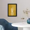 Lijnillustratie - Ananas - Bladkroon - Okergeel fotolijst zwart zonder passe partout klein -sfeer4