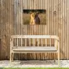 Leeuwin - Gras - Geel Tuinposter op houten frame 2 cm dik klein -sfeer4