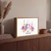 Moskee - Eid Mubarak - Suikerfeest - Kleurrijk - Ramadan - Islamitische Light Box met batterij (Wandlamp) middel -sfeer2