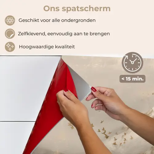 Berglandschap - Mist  - Penseelstreken keuken achterwand spatscherm klein -spatscherm_NL