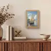 Zeilschip - Huizen - Kade - Zee Light Box met kabel (Tafellamp) klein -sfeer2