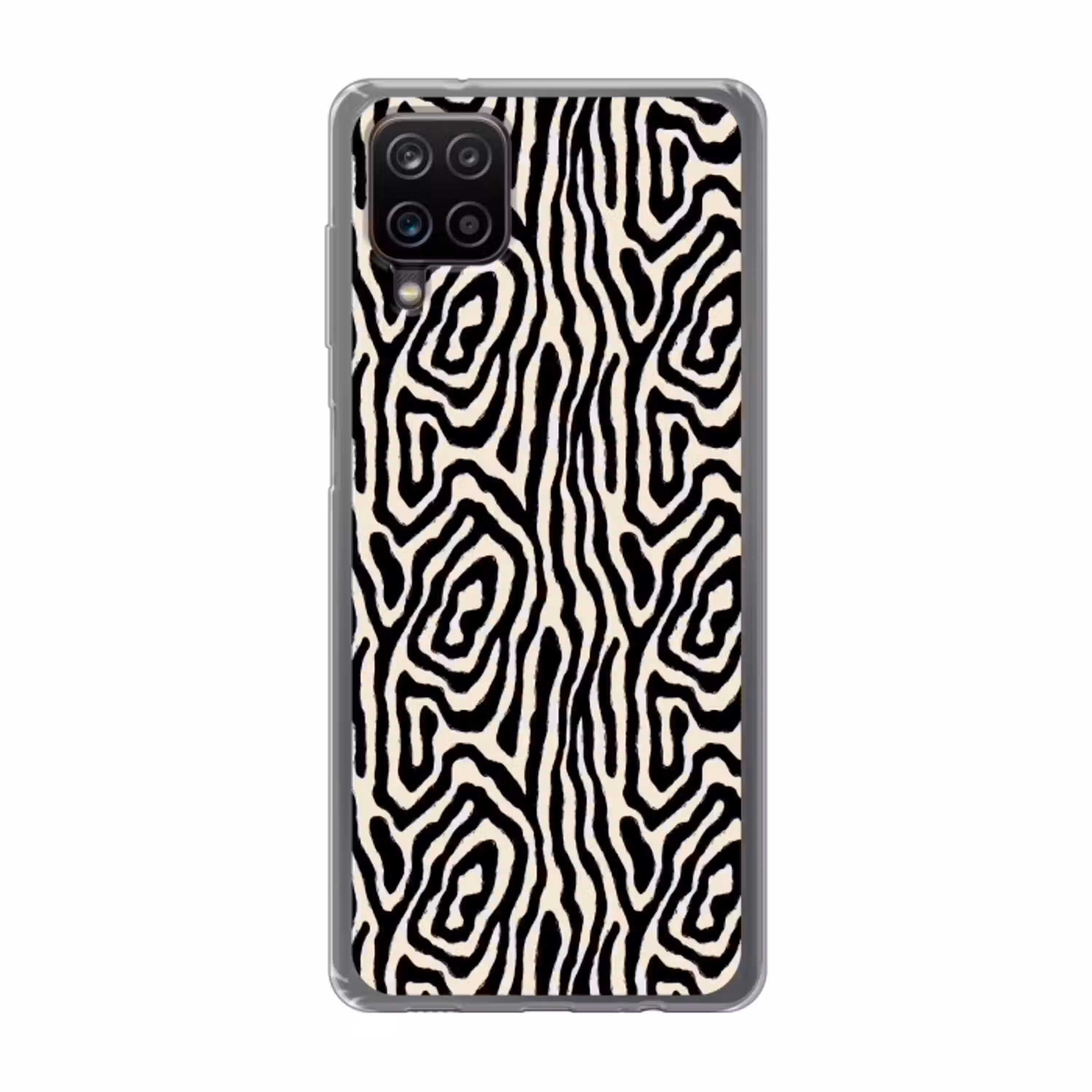 Zebra - Abstract - Zwart Telefoonhoesje Samsung Galaxy A12 klein 372 -3d