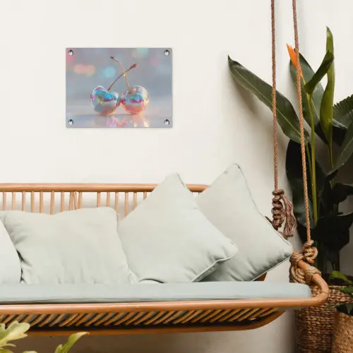 Kersen - Glanzend - Regenboogkleur tuinposter los doek klein -sfeer7