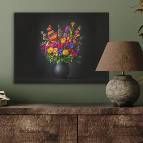 Felgekleurd - Bloemen - Vaas PET vilt klein -sfeer2