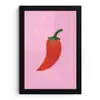 Peper - Rood - Illustratie fotolijst zwart zonder passe partout klein -3d