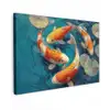 Vissen - Waterlelies - Oranje - Water canvas 2cm klein -z3d