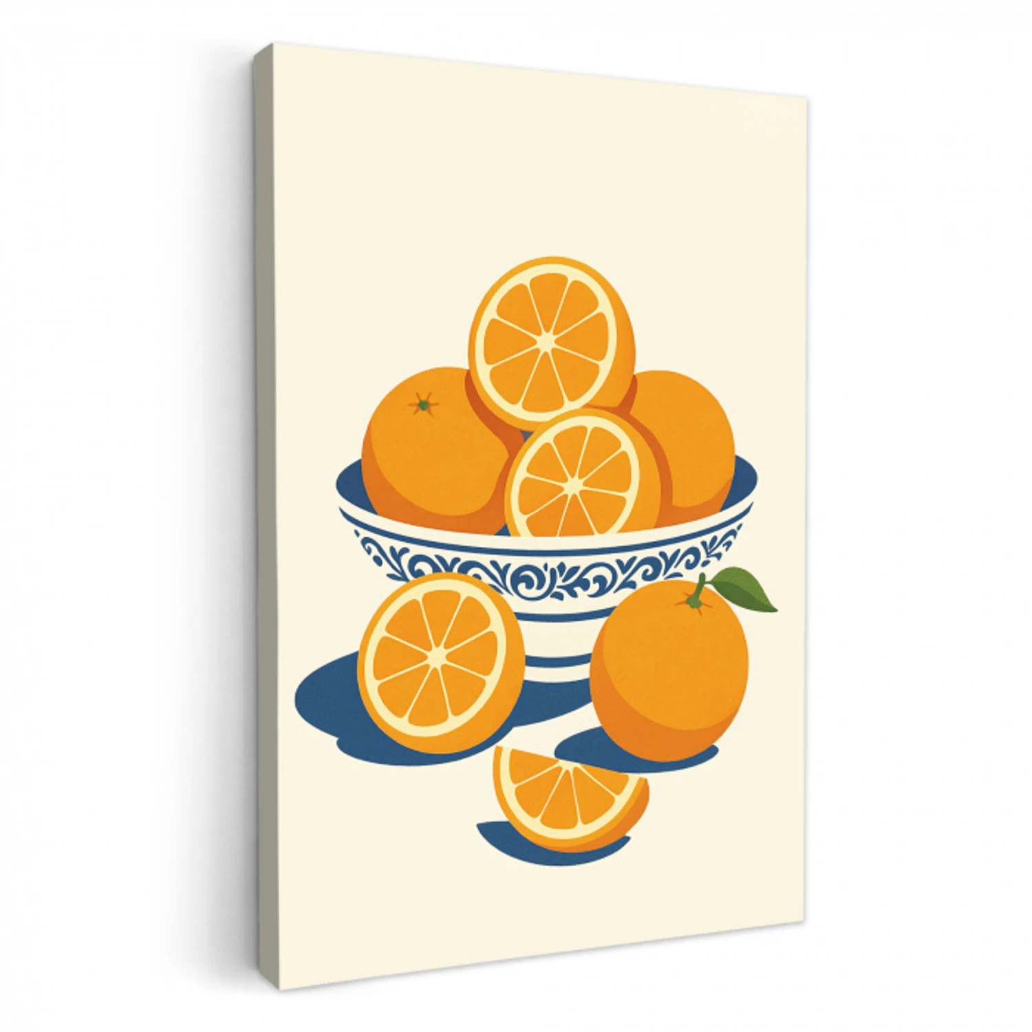 Schaal - Minimalistisch - Oranje - Sinaasappels KitchenYeah - Keuken - Canvas klein -3d