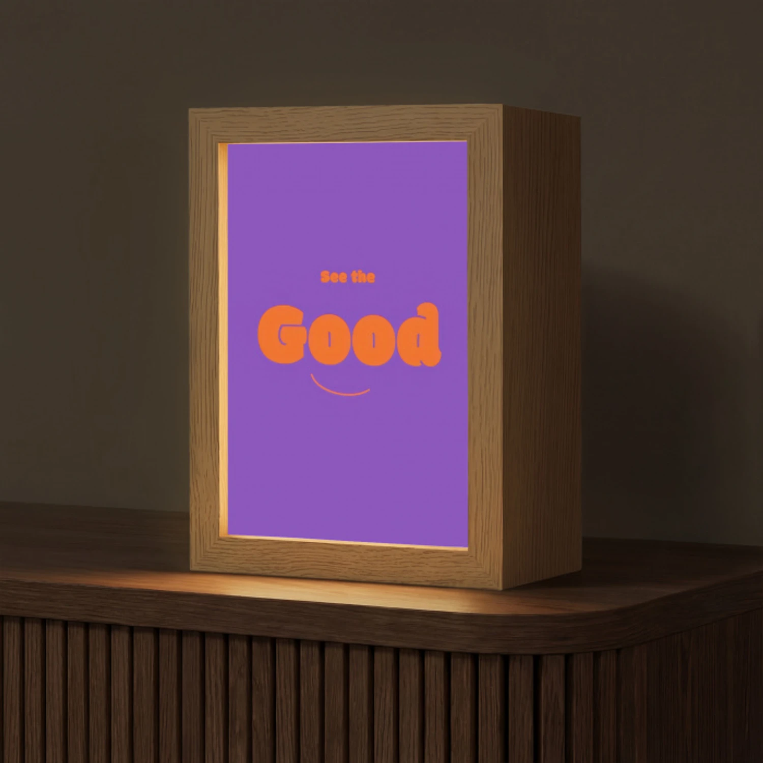 See the good - Oranje - Paars - Smiley Light Box met kabel (Tafellamp) klein -z3d_website