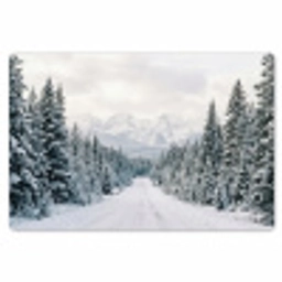 Weg - Sneeuw - Naaldbos - Winter - Avontuurlijk Placemat vinyl groot -zzsfeer1_Kitchenyeah-website
