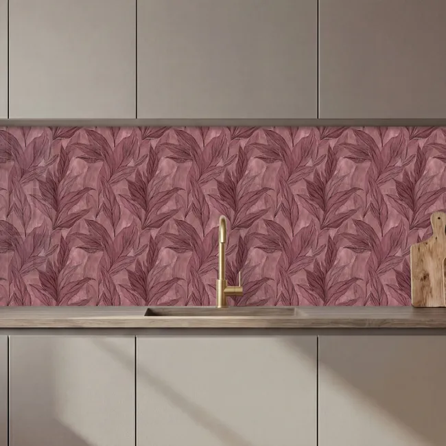 Bladeren - Patroon - Paars keuken achterwand 2 middel 871 zz_3dshopping