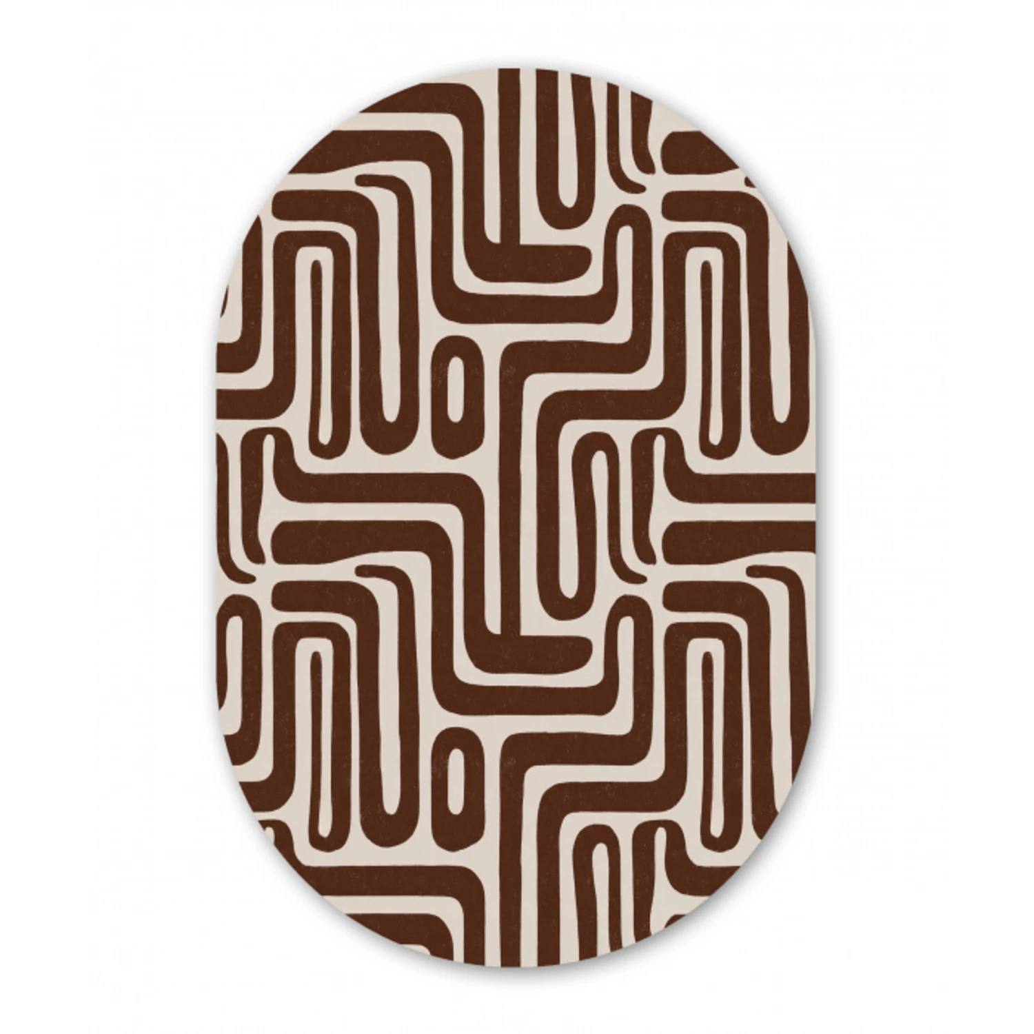 Abstract - Patroon - Bruin Wandcirkel Ovaal Forex klein 630 -3d