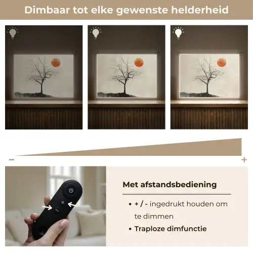 Boom - Zon - Modern - Landschap Light Box met batterij (Wandlamp) middel -USP_dimbaarNL
