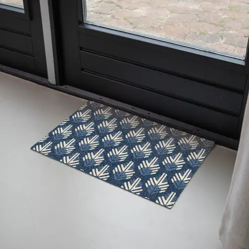 Modern - Patroon - Blauw Deurmat klein 898 -sfeer2