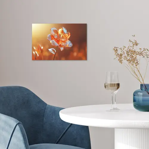 Glazen - Bloem - Zonlicht poster papier klein -sfeer3