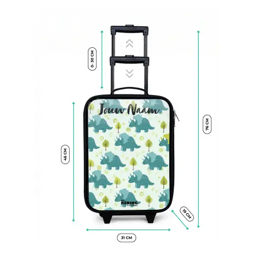Dinos - Patroon - Natuur Kinderkoffer - Zwart klein -productfoto_formaten