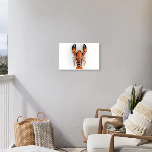 Kreeft - Zwart - Oranje - Wit - Uniek Tuinposter op houten frame 2 cm dik klein -sfeer1