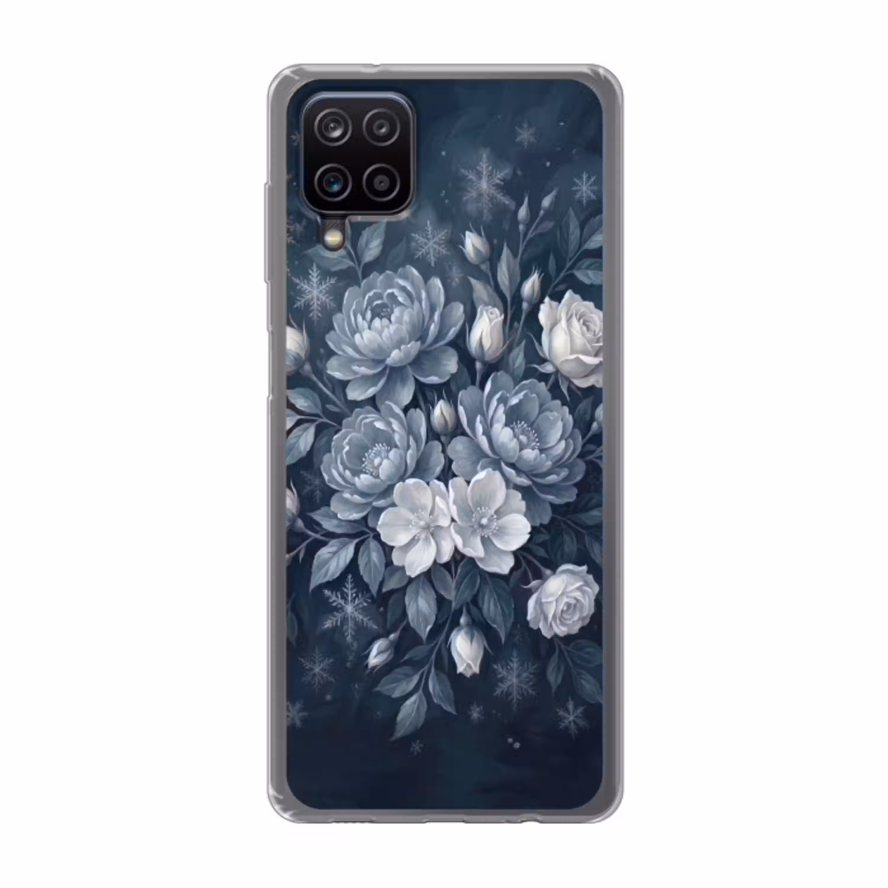 Bloemen - Boeket - Winter - Abstract - Blauw Telefoonhoesje Samsung Galaxy A12 klein -3d