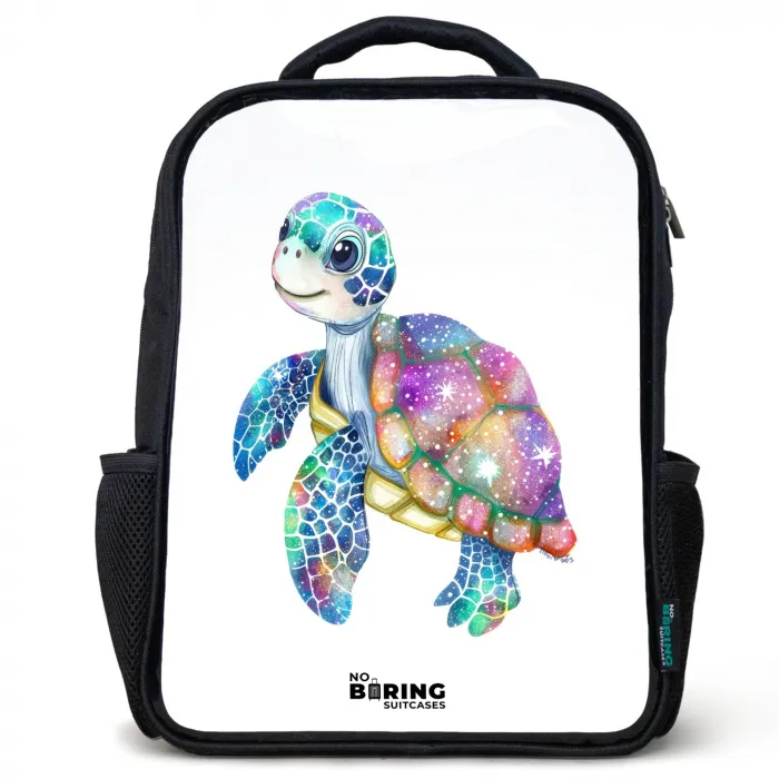 zeeschildpad vol kleuren Rugzak - Zwart middel -3d