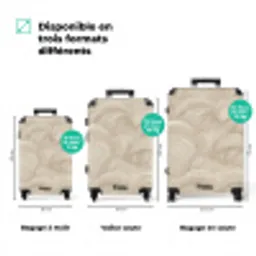 Bogen - Patroon - Beige NBS - Handbagage koffer - Volwassenen Unisex middel zzzzzzVergelijking_3FR