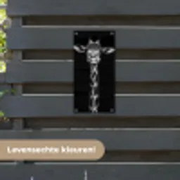 Zwart-wit portret van een giraffe tuinposter los doek klein -sfeer3