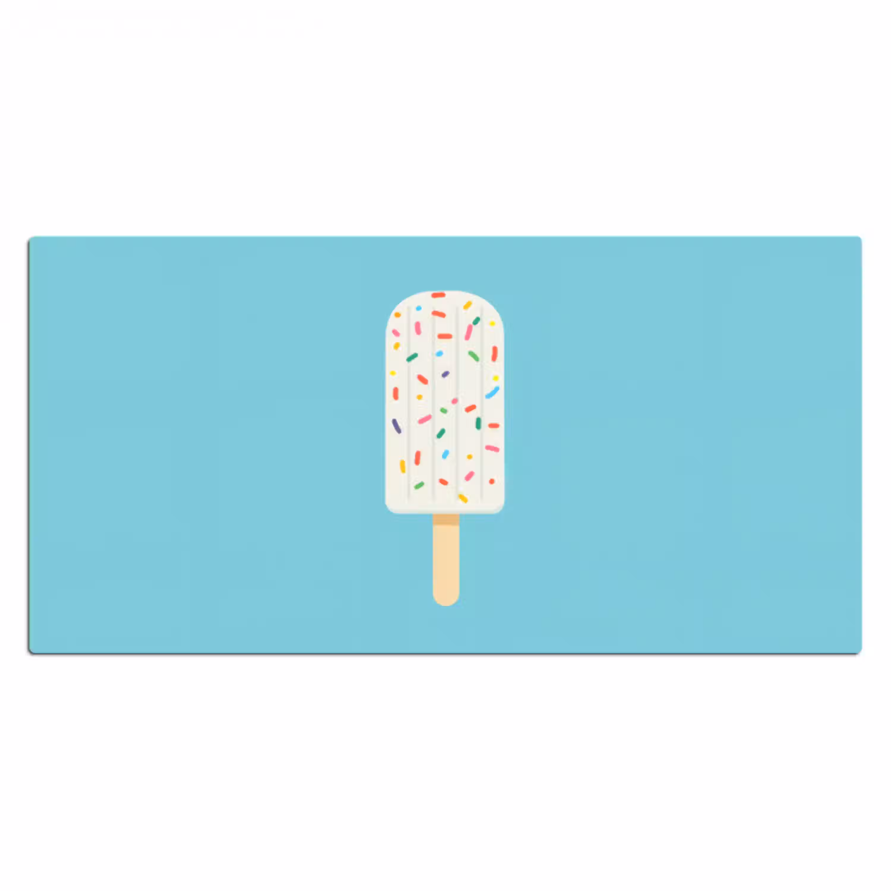 Ijsje - Stokje - Sprinkles - Lichtblauw Muismat XXL klein -3d_leeg